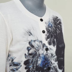 ALEXANDER MCQUEEN 2023 Chiaroscuro off white wool silk floral cardigan top S