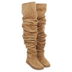 Rari stivali alti fino alla coscia in shearling della collezione Y PROJECT UGG Glenn Martens 2018, modello da passerella, taglia EU40