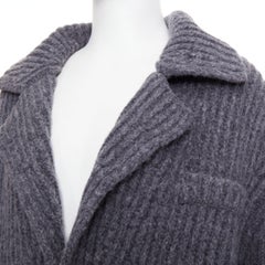 BOTTEGA VENETA 2022 Runway Felted Wool Knitted Coat grey melange coat M