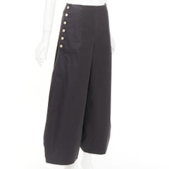 CHANEL Karl Lagerfeld Side Button High Waist Balloon Cropped cotton pants FR38 M