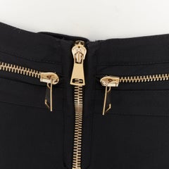 GIVENCHY black gold zip skirt layered flare pants trousers bottom separate FR36