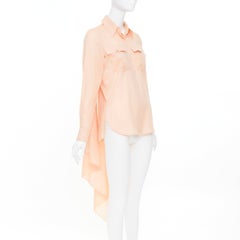 CHANEL Karl 2017 Runway cotton cape trailing flap pocket shirt FR34 XS