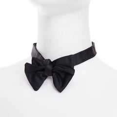 RALPH LAUREN Purple Label black satin silk pleated formal cummerbund bow tie set