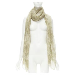 GIORGIO ARMANI  100% silk beige floral print sheer scarf