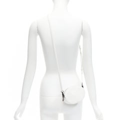 FERIDA YANG Emma white matte scaled leather oval crossbody belt bag