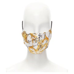 Versace Gianni Signature oro Medusa Barocco maschera viso 100% seta