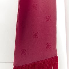 FENDI 100% Seide FF Monogramm Jacquard Fransen extralanger Schal