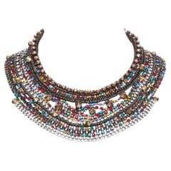 Collana IOSSELLIANI in oro con strass e cristalli incrostati