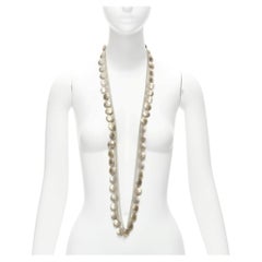 LANVIN ALBER ELBAZ gold hammered coins mesh ribbon embellished long necklace