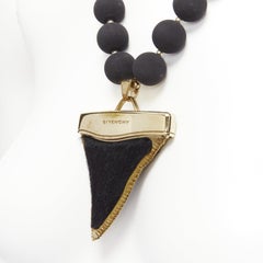 rare GIVENCHY Riccardo Tisci black pony hair shark tooth velvet ball necklace