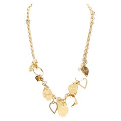 DSQUARED2 Collar rompecorazones con nombres de niño grabados en tono dorado vintage