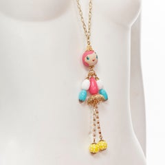 PATCH NYC colourful wood puppet doll charm necklace