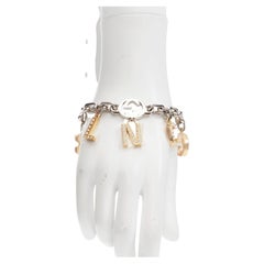 GUCCI BALENCIAGA 2021 Hacker Project gold silver GG B logo charms bracelet
