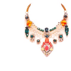 SHOUROUK neón naranja multicolor cuentas pvc joya collar corto