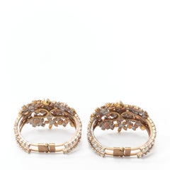 rare MEADHAM KIRCHHOFF Lilien Czech Runway crystal faux pearl double bangle cuff