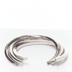 SAINT LAURENT Hedi Slimane: architektonisches dreifach-drehbares Manschettenarmband aus Silber und Messing