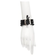 rare CHRISTIAN DIOR John Galliano Vintage black beaded corset tie bracelet
