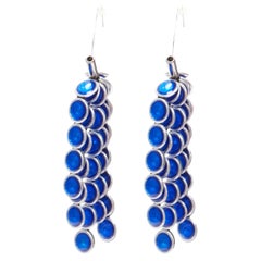 TOGA ARCHIVES blue rhinestone chandelier drop pierced earrings Pair