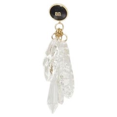 BALENCIAGA Demna 2018 Pic Anhänger BB Logo klar Chandelier Ohrringe