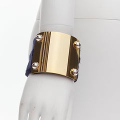 SACAI AMBUSH negro oro azul marino tachuelas metálicas puño de rizo XL conjunto gargantilla