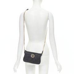 VERSACE Vanitas quilted black baroque gold Medusa metal chain crossbody bag