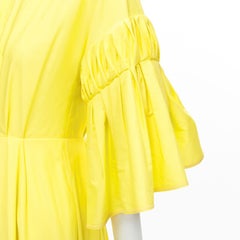 ROKSANDA, abito giallo sole in cotone a pieghe origami con maniche svasate e linea A UK6 XS