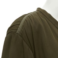 ISSEY MIYAKE 1980's Vintage khaki green padded shoulder oversized coat M Rare