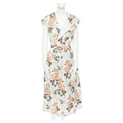 VICTORIA BECKHAM SS17 Runway floral print cut open back belted dress UK10 M
