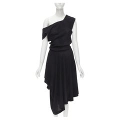 COMME DES GARCONS Vintage 1980s acetate knit angular draped handkerchief dress M