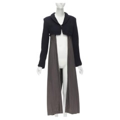 vintage Runway COMME DES GARCONS 1994 black shrunken wool grey duster coat M