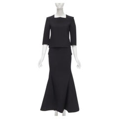 vintage Runway JUNYA WATANABE '99 black scuba origami squareneck mermaid skirt S