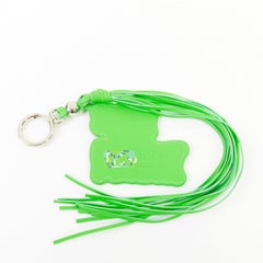 LOEWE 2024 Richard Hawkins Dumb As A Dream fringe green leather bag charm