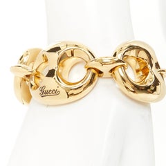 GUCCI 2025 Runway Ancora Marina chain gold tone brass chunky link bracelet
