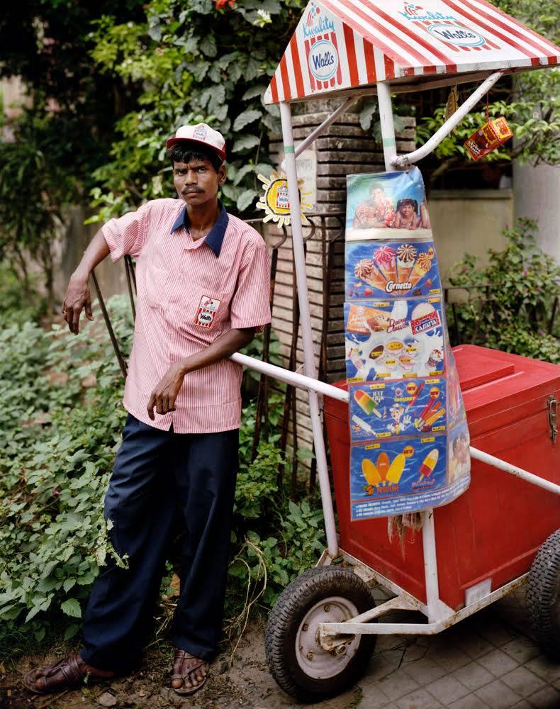Laura McPhee Color Photograph - Ganesh Das, Ice Cream Man, Jodhpur Park, Kolkata