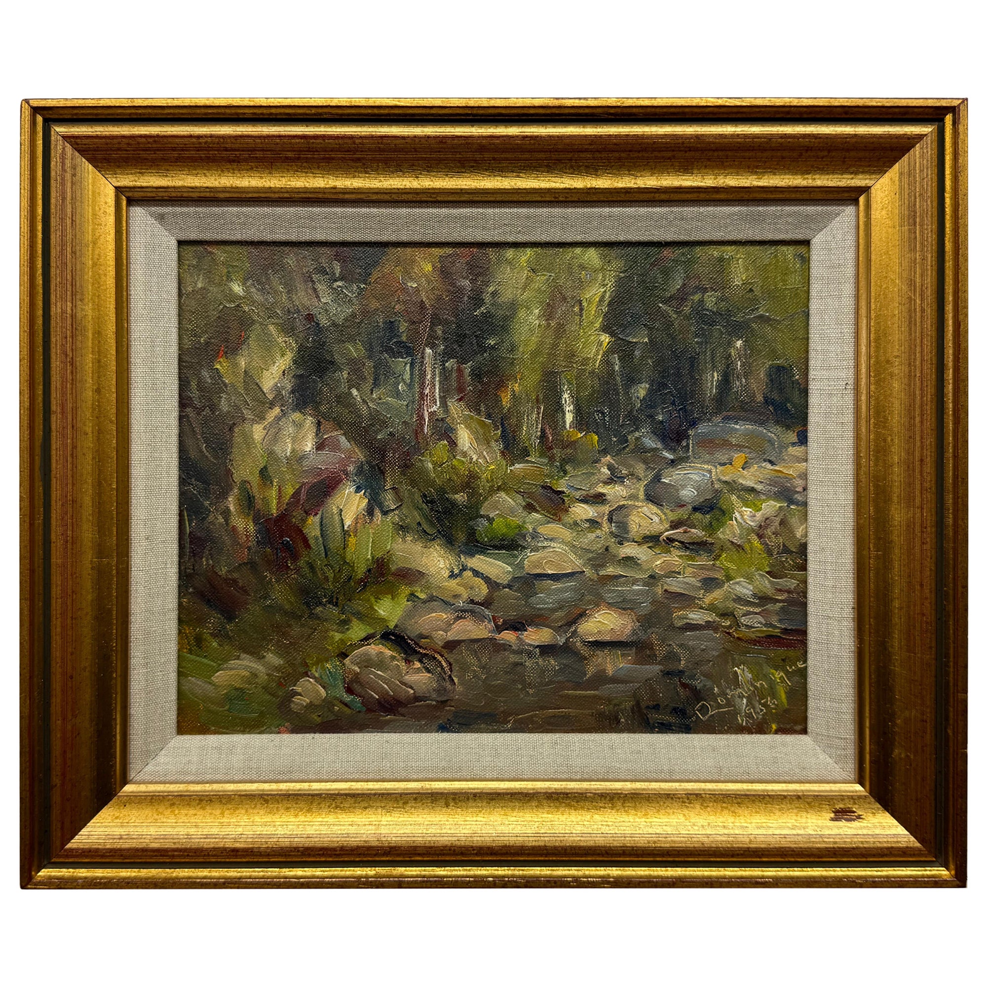 John A Dominique (1893-1994) Beautiful abstract impressionist landscape by listed Swedish artist 

1956

Oil on canvas board

8 x 10 unframed, 11.5 x 13.5 framed
