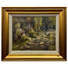 Schöne abstrakte impressionistische Landschaft von John A Dominique (1893-1994) 