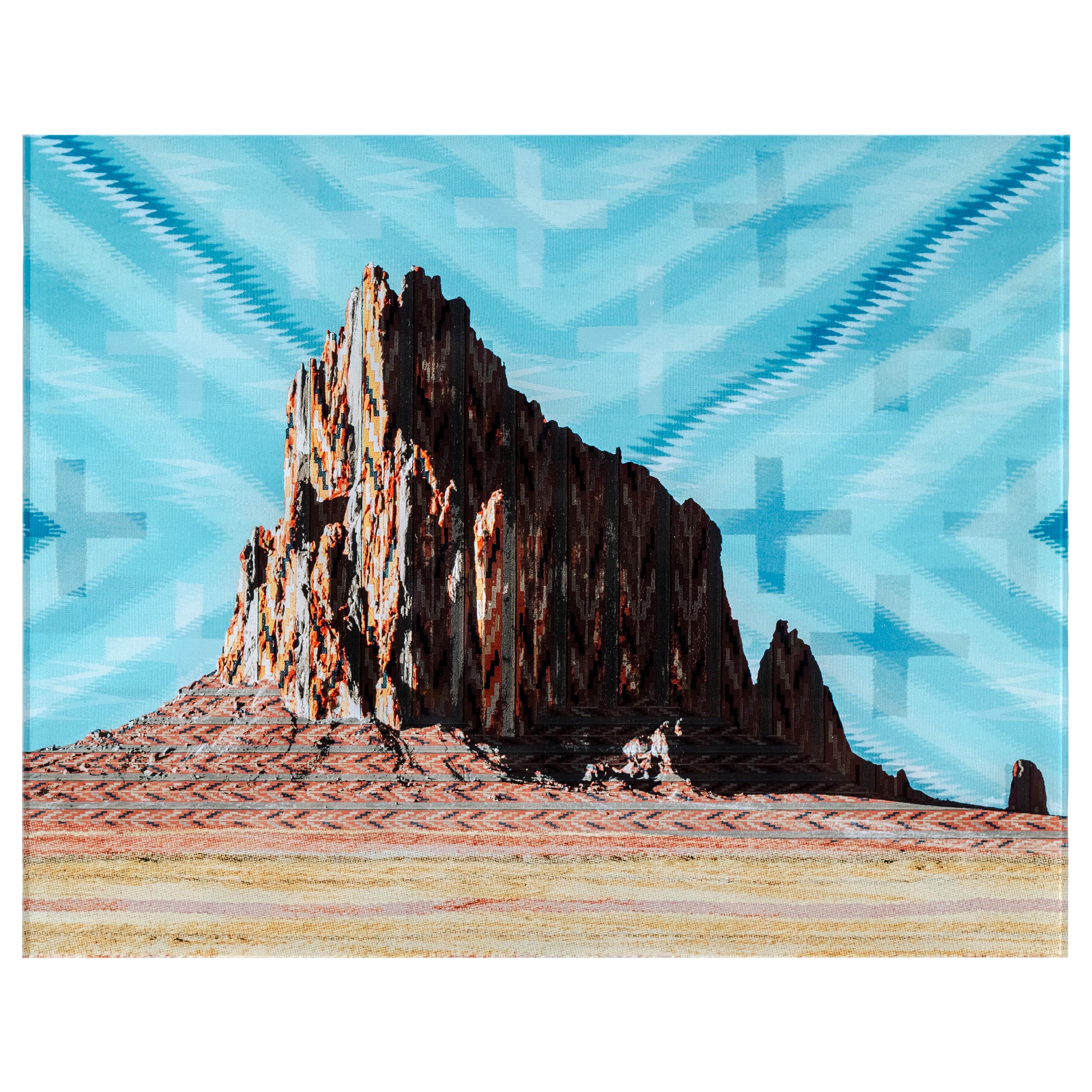 Woven Landscape: Shiprock - Mixed Media Art by Darby Raymond-Overstreet