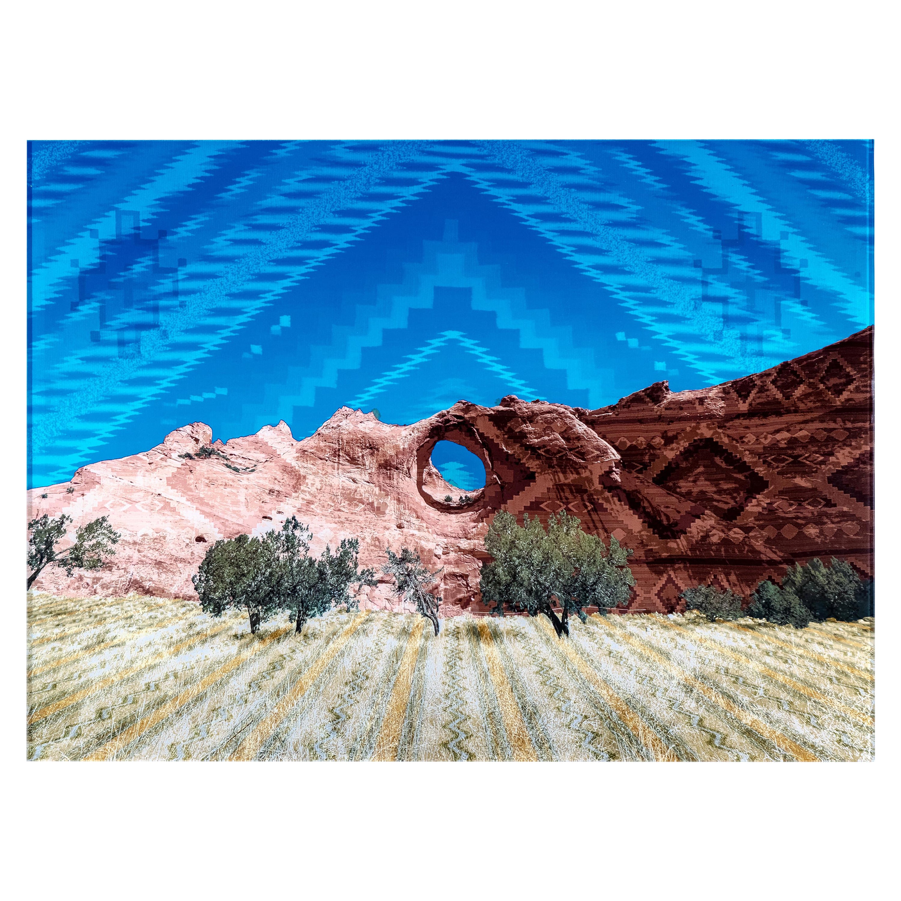 Woven Landscape: Window Rock - Mixed Media Art by Darby Raymond-Overstreet