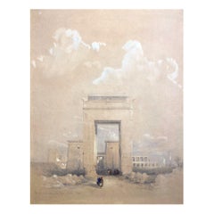 Grande Gateway, menant au temple de Karnac, Thebes, aquarelle originale