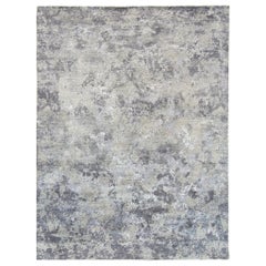 Mehraban Modern Design Mezzo Collection Wool & Silk Embossed Rug Misto