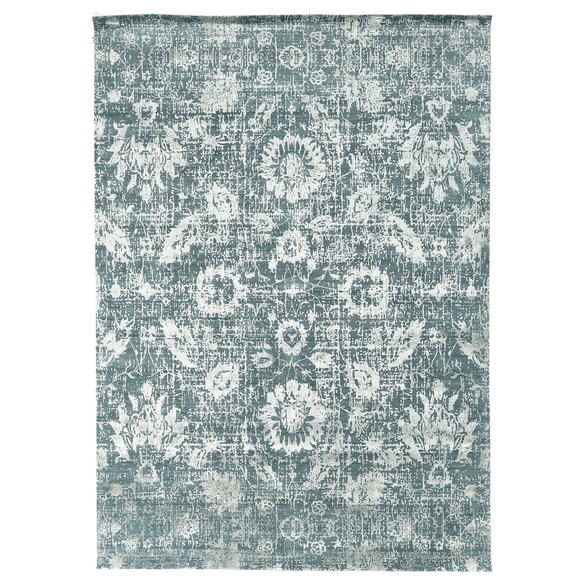 Mehraban Modern Design Mezzo Collection Wool & Silk Embossed Rug ESK634 For Sale