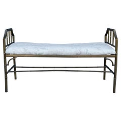 Banc vintage des années 1950 en laiton et bambou