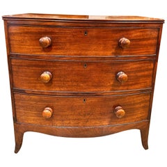 Antique 19th Century English Bowfront Chest of Drawers