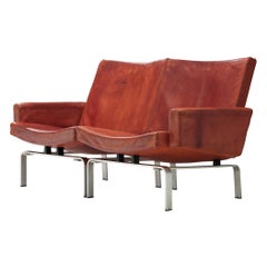 Jorgen Høj for Niels Vitsøe Sofa in Red Patinated Leather 