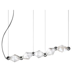 Chronos Shiny Silver Metal Pendant Lamp by Alabastro Italiano