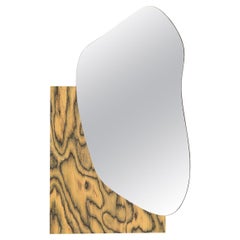 Modern Wall Mirror Lake 1 by Noom in Ettore Sottsass ALPI Wood Veneer