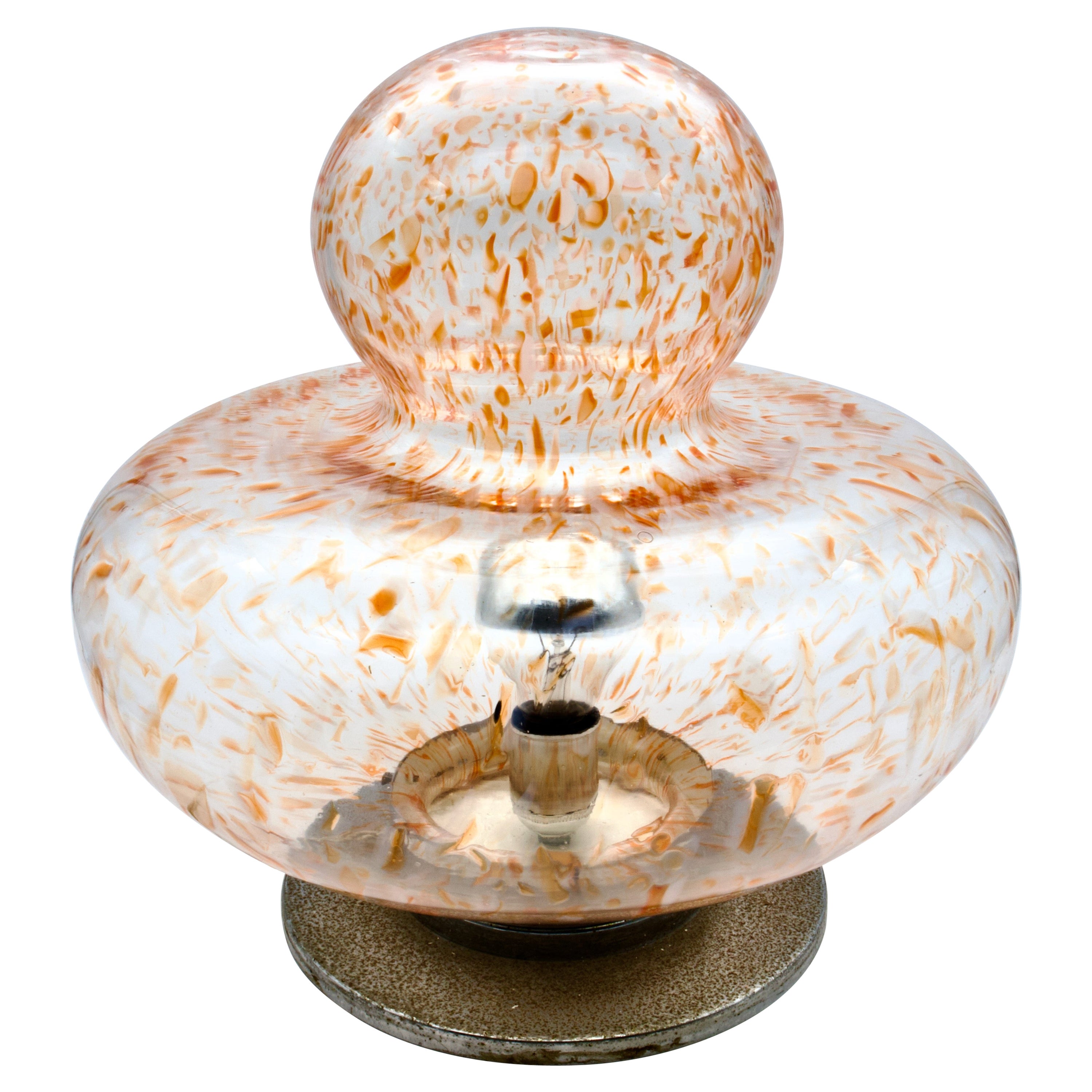 Gae Aulenti Attributed Mushroom / UFO Murano Glass Floor Lamp, Italy 1970s For Sale
