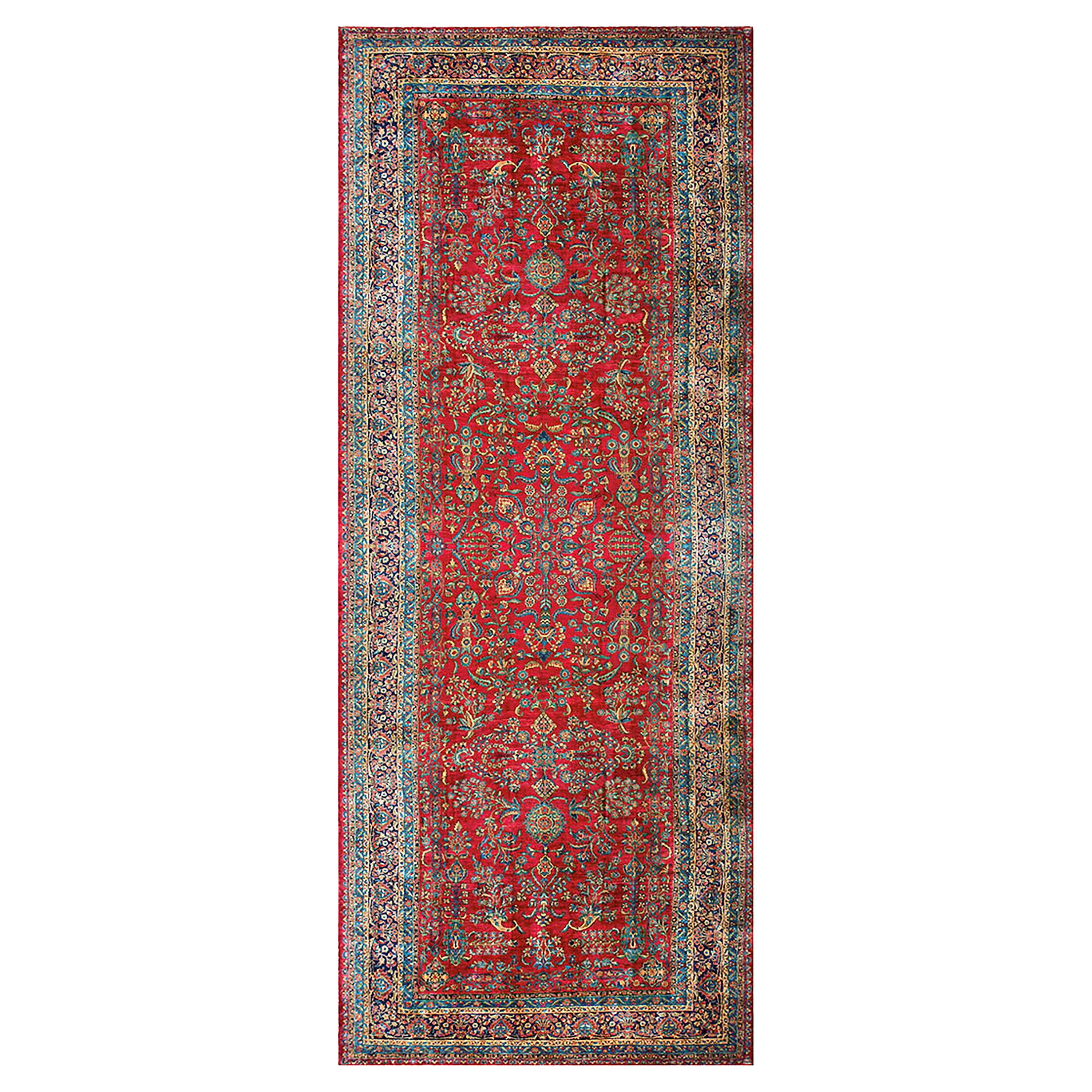 1920s Persian Manchester Kashan 12' 3" x 30' 3"  For Sale
