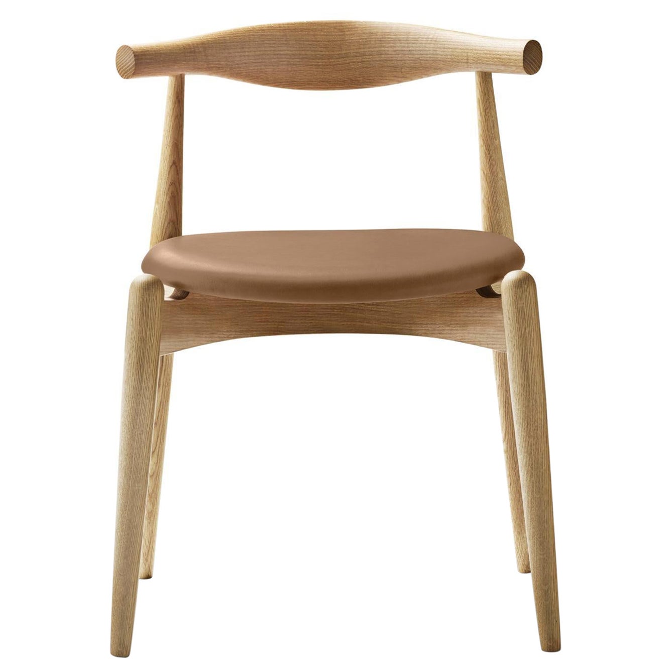 CH20 Elbow Chair in Oak Oil Finish with Thor 325 Tan Leather Seat *QUICKSHIP* For Sale