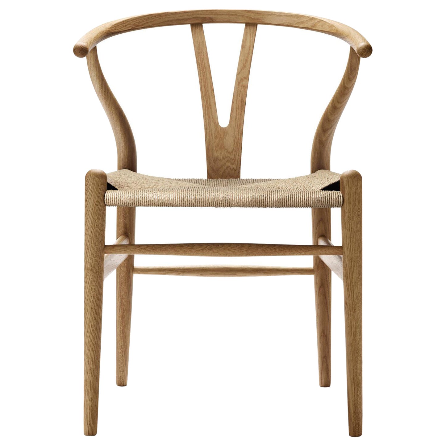 CH24 Wishbone Chair in Oak Oil Finish with Natural Papercord *Quickship* For Sale